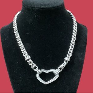 Brighton Silver Crystal Heart Necklace